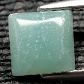 1.13캐럿 천연 그린 아마조나이트, 스퀘어, 6.4×6.3 mm, 불투명체