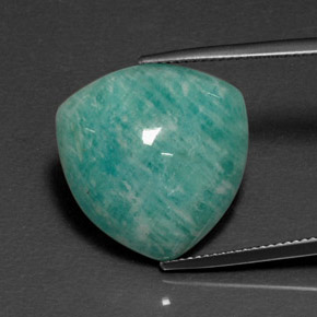 15.96캐럿 천연 그린 아마조나이트, 트릴리언, 19.8×19.3 mm, 불투명체