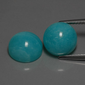 캐럿 천연 그린 블루 아마조나이트 보석, 라운드 컷, 9.90 mm, 불투명체