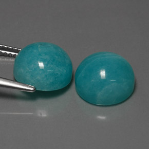 캐럿 천연 그린 블루 아마조나이트 보석, 라운드 컷, 9.90 mm, 불투명체