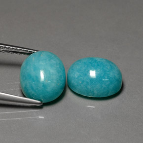 캐럿 천연 그린 블루 아마조나이트 보석, 타원형 컷, 불투명체