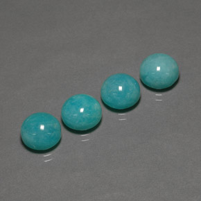 캐럿 천연 블루그린 아마조나이트 보석, 라운드 컷, 10.14 mm, 불투명체