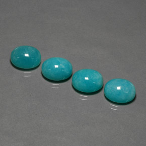 캐럿 천연 블루그린 아마조나이트 보석, 타원형 컷, 12.1×10 mm, 불투명체