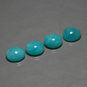 캐럿 천연 블루그린 아마조나이트 보석, 타원형 컷, 12.1×10 mm, 불투명체