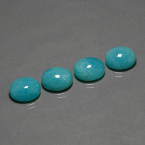 캐럿 천연 그린 블루 아마조나이트 보석, 타원형 컷, 12.1×10.1 mm, 불투명체