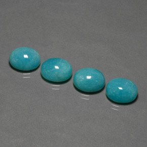 캐럿 천연 그린 블루 아마조나이트 보석, 타원형 컷, 12.1×10.1 mm, 불투명체