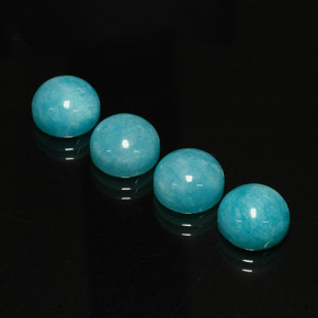 캐럿 천연 블루그린 아마조나이트 보석, 라운드 컷, 10.00 mm, 투명한