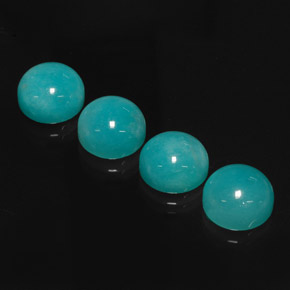 캐럿 천연 그린 블루 아마조나이트 보석, 라운드 컷, 10.05 mm, 투명한