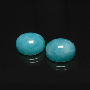 캐럿 천연 그린 블루 아마조나이트 보석, 타원형 컷, 12.2×10 mm, 투명한