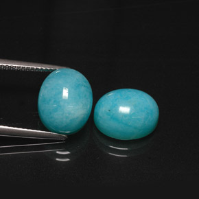 캐럿 천연 그린 블루 아마조나이트 보석, 타원형 컷, 12.2×10 mm, 투명한