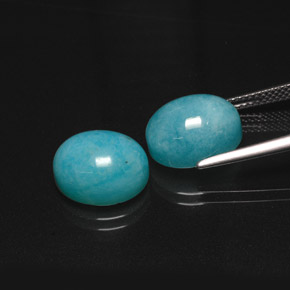 캐럿 천연 그린 블루 아마조나이트 보석, 타원형 컷, 12.2×10 mm, 투명한