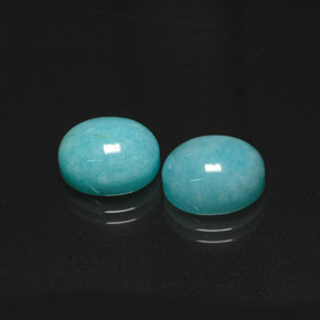 캐럿 천연 그린 블루 아마조나이트 보석, 타원형 컷, 11.9×9.9 mm, 투명한