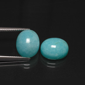 캐럿 천연 그린 블루 아마조나이트 보석, 타원형 컷, 11.9×9.9 mm, 투명한