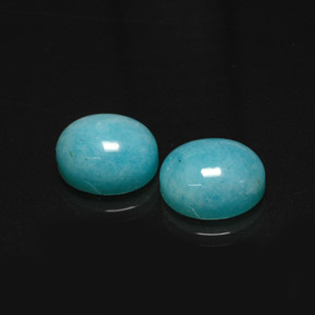 캐럿 천연 그린 블루 아마조나이트 보석, 타원형 컷, 12×9.9 mm, 투명한