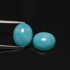캐럿 천연 그린 블루 아마조나이트 보석, 타원형 컷, 12×9.9 mm, 투명한