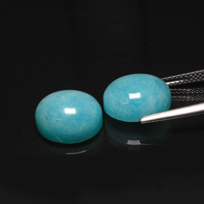 캐럿 천연 그린 블루 아마조나이트 보석, 타원형 컷, 12×9.9 mm, 투명한