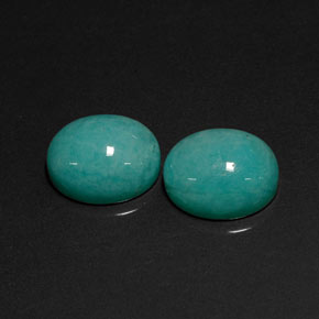 캐럿 천연 그린 블루 아마조나이트 보석, 타원형 컷, 12.1×10.1 mm, 투명한