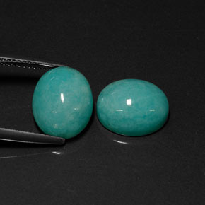 캐럿 천연 그린 블루 아마조나이트 보석, 타원형 컷, 12.1×10.1 mm, 투명한
