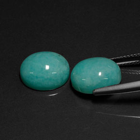 캐럿 천연 그린 블루 아마조나이트 보석, 타원형 컷, 12.1×10.1 mm, 투명한