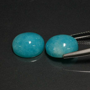 캐럿 천연 그린 블루 아마조나이트 보석, 타원형 컷, 12×9.9 mm, 투명한