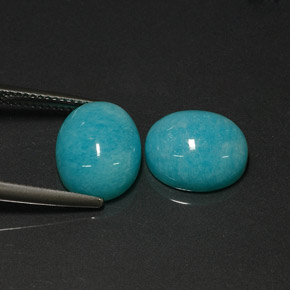 캐럿 천연 블루그린 아마조나이트 보석, 타원형 컷, 11.9×9.9 mm, 불투명체