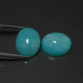 캐럿 천연 블루그린 아마조나이트 보석, 타원형 컷, 12.1×10 mm, 투명한