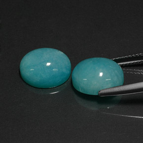 캐럿 천연 블루그린 아마조나이트 보석, 타원형 컷, 12.1×10 mm, 투명한