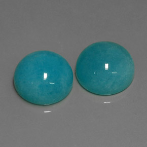 캐럿 천연 그린 블루 아마조나이트 보석, 라운드 컷, 12.06 mm, 불투명체