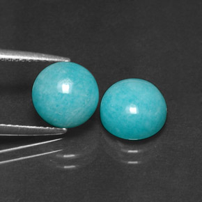 캐럿 천연 그린 블루 아마조나이트 보석, 라운드 컷, 불투명체