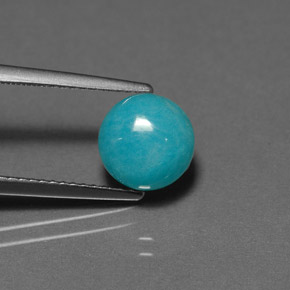 2.33캐럿 천연 그린 블루 아마조나이트, 라운드 컷, 불투명체