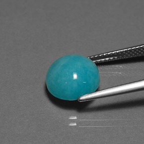 4.16캐럿 천연 그린 블루 아마조나이트, 라운드 컷, 불투명체