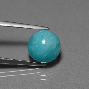 3.80캐럿 천연 그린 블루 아마조나이트, 라운드 컷, 불투명체