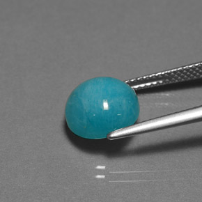 3.80캐럿 천연 그린 블루 아마조나이트, 라운드 컷, 불투명체