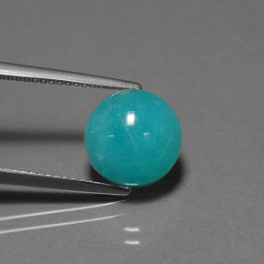 3.83캐럿 천연 그린 블루 아마조나이트, 라운드 컷, 불투명체