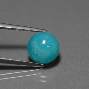 3.85캐럿 천연 그린 블루 아마조나이트, 라운드 컷, 불투명체