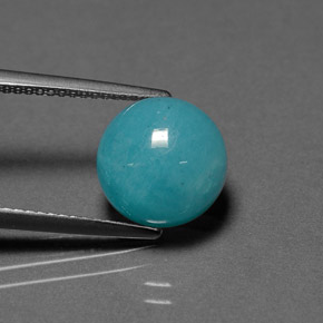 4.12캐럿 천연 그린 블루 아마조나이트, 라운드 컷, 불투명체