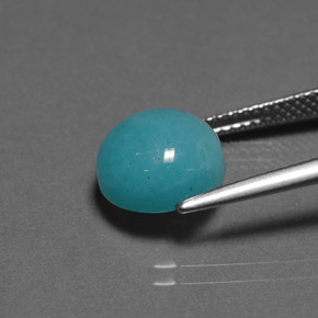 4.12캐럿 천연 그린 블루 아마조나이트, 라운드 컷, 불투명체