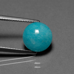 3.66캐럿 천연 그린 블루 아마조나이트, 라운드 컷, 불투명체