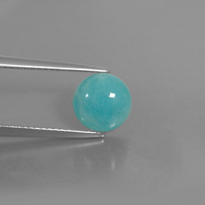 2.14캐럿 천연 그린 블루 아마조나이트, 라운드 컷, 8.24 mm, 불투명체