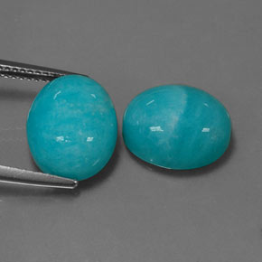 캐럿 천연 청록색 아마조나이트 보석, 타원형 컷, 불투명체