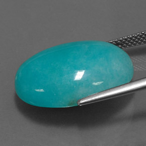 13.91캐럿 천연 청록색 아마조나이트, 타원형 컷, 불투명체