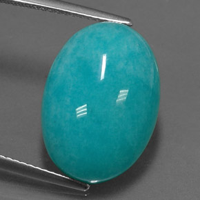 11.41캐럿 천연 블루그린 아마조나이트, 타원형 컷, 18.1×13 mm, 불투명체