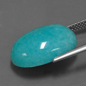 11.41캐럿 천연 블루그린 아마조나이트, 타원형 컷, 18.1×13 mm, 불투명체