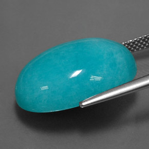 15.91캐럿 천연 청록색 아마조나이트, 타원형 컷, 불투명체