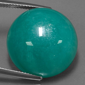 31.50캐럿 천연 그린 아마조나이트, 라운드 컷, 20.08 mm, 불투명체