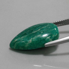 15.40캐럿 천연 녹색 아마조나이트, 배 모양, 불투명체