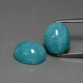 캐럿 천연 청록색 아마조나이트 보석, 타원형 컷, 불투명체