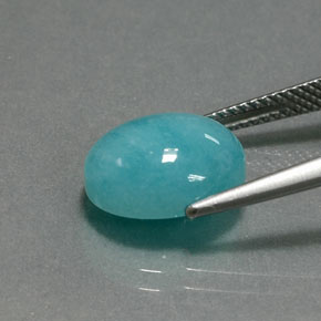 4.65캐럿 천연 청록색 아마조나이트, 타원형 컷, 불투명체