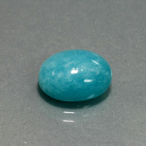 4.51캐럿 천연 블루그린 아마조나이트, 타원형 컷, 12.1×10 mm, 불투명체