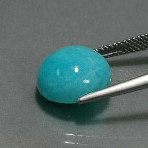 6.54캐럿 천연 블루그린 아마조나이트, 라운드 컷, 불투명체
